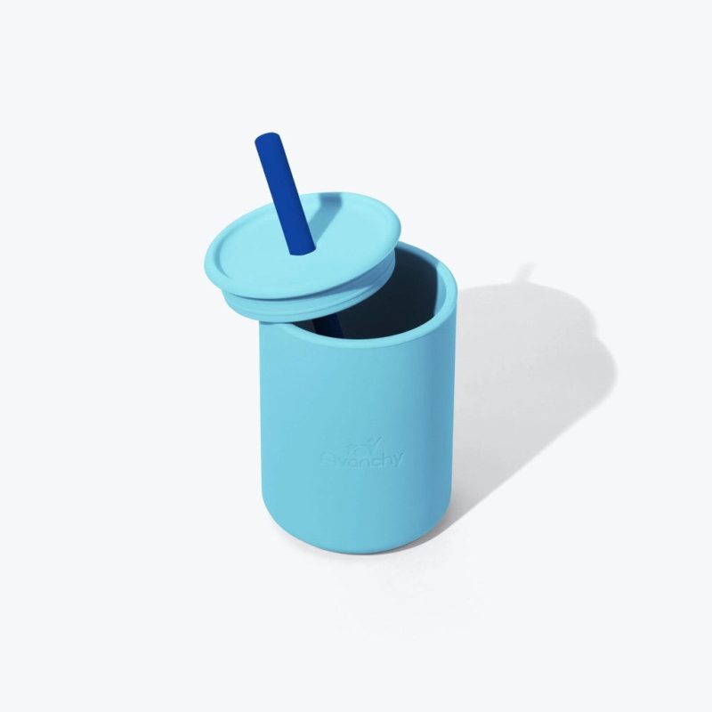 1024x1024 avanchy la petite silicone training cup and straw 8 oz blue