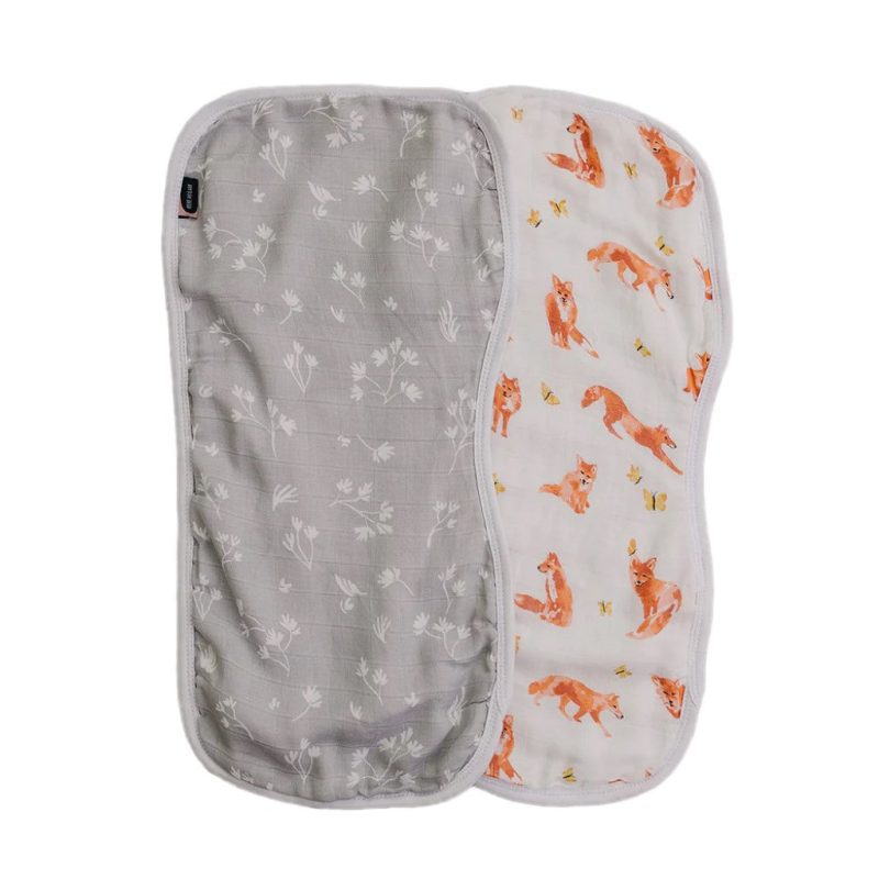 1024x1024 bebe au lait fox tales prairie luxury muslin bamboo cotton baby burp cloth set