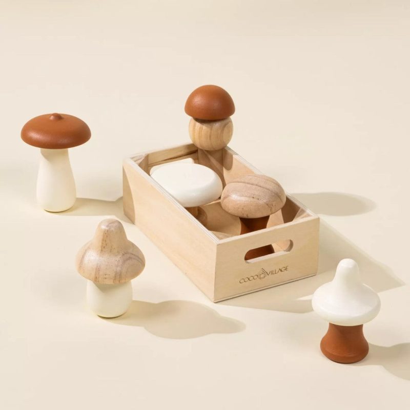 1024x1024 coco village wooden mushrooms playset