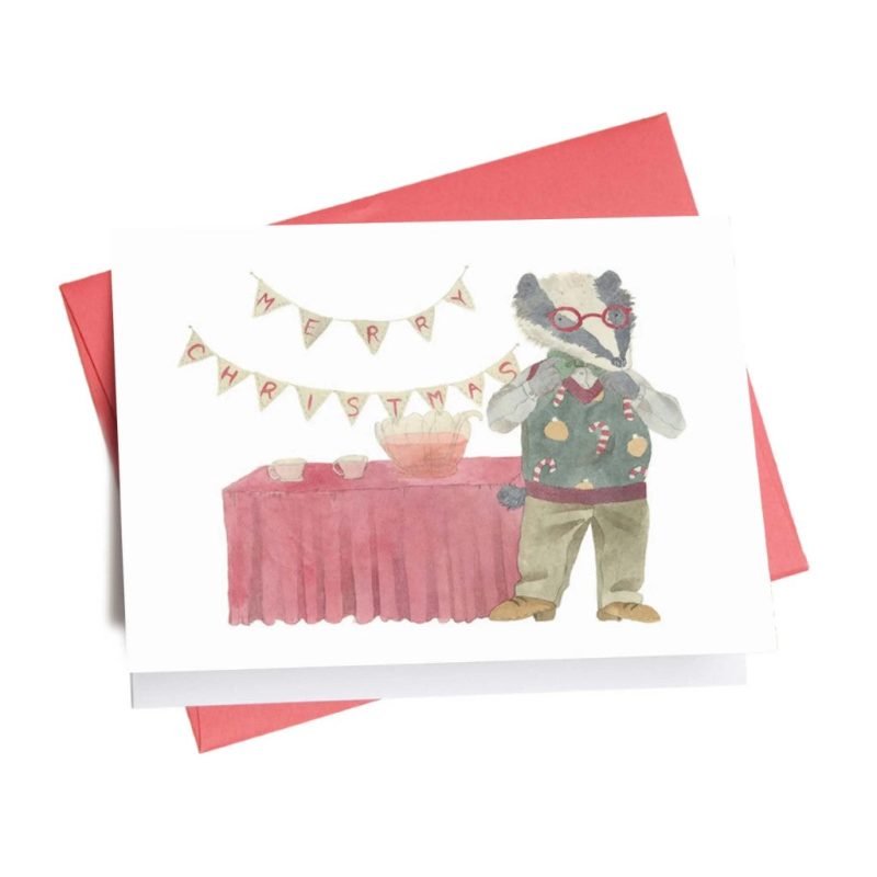 1024x1024 inkwell cards badger christmas holiday greeting card