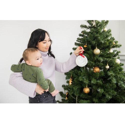 1024x1024 kate and milo baby christmas hand and foot print ornament set lifestyle 3