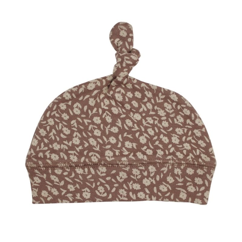 1024x1024 loved baby banded top knot baby hat latte floral