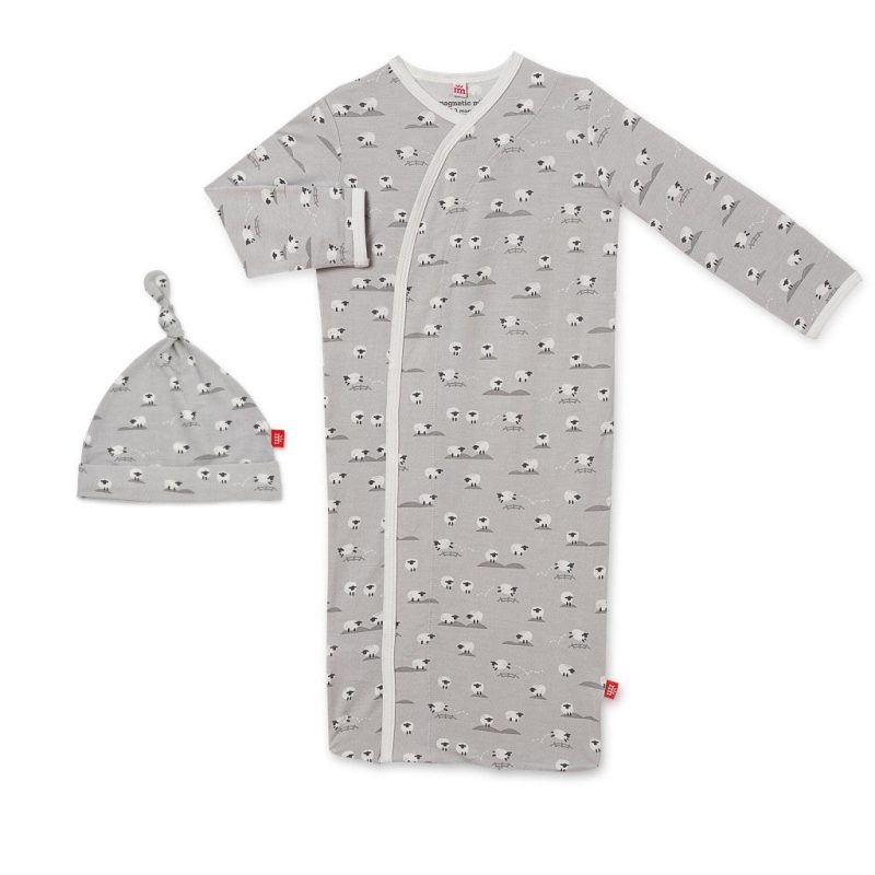 1024x1024 magnetic me modal baby gown and hat set