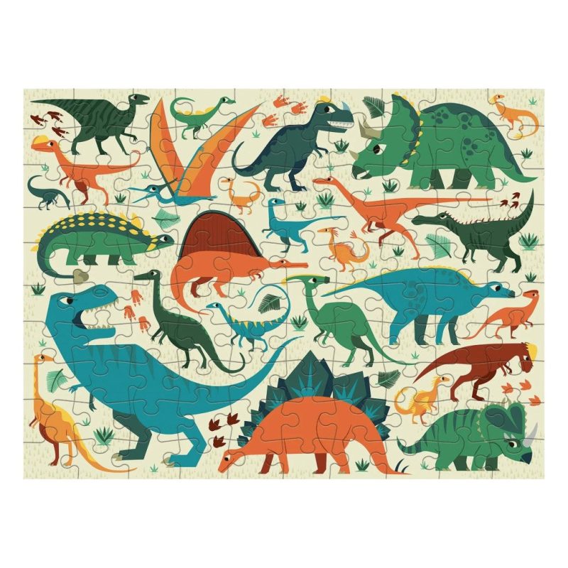 1024x1024 mudpuppy dinosaur dig 100 piece double sided puzzle side 1