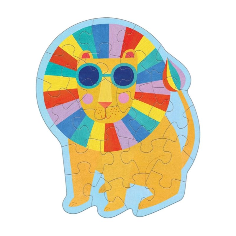 1024x1024 mudpuppy shaped mini puzzle rainbow lion