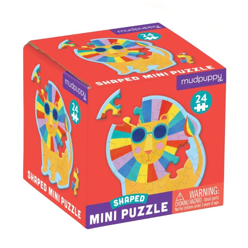 1024x1024 mudpuppy shaped mini puzzle rainbow lion