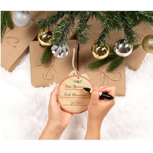 1024x1024 pearhead babyprints rustic wooden holiday ornament lifestyle