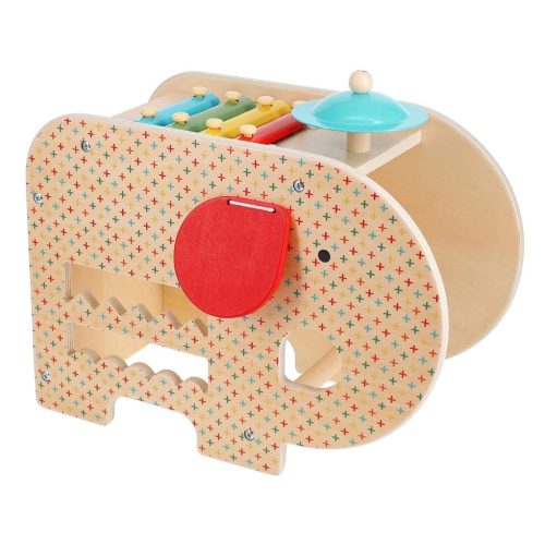 1024x1024 petit collage 5 in 1 wooden elephant music toy 1