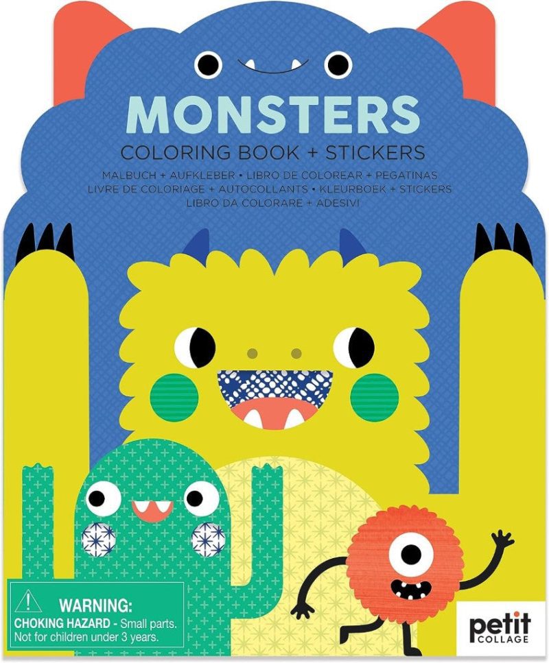 1024x1024 petit collage monsters coloring book and stickers