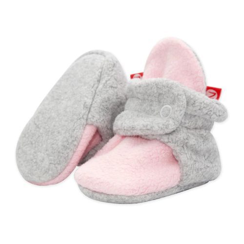 1024x1024 zutano cozie fleece baby booties baby pink heather gray