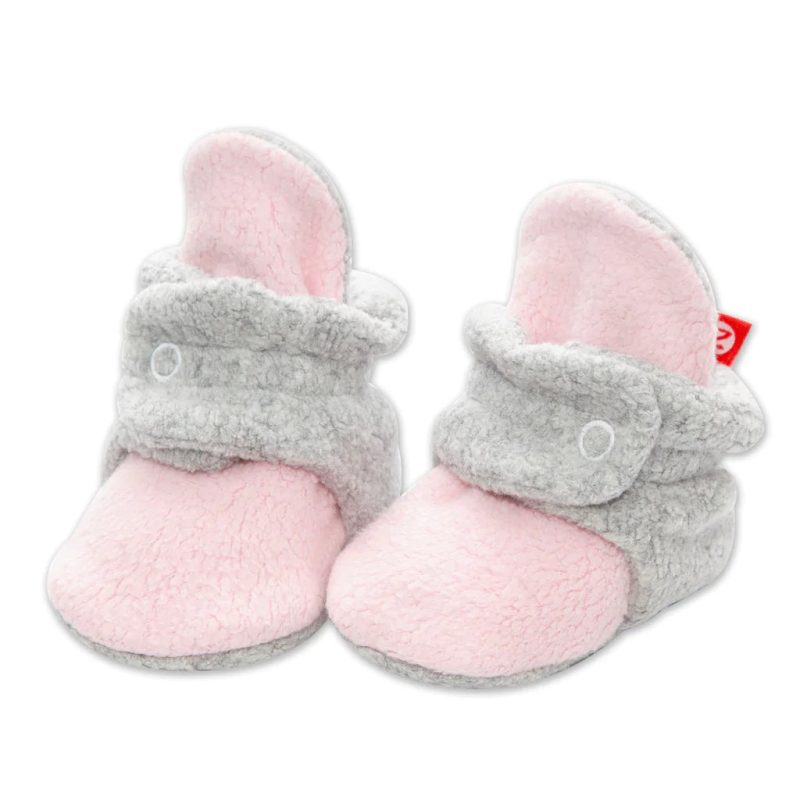 1024x1024 zutano cozie fleece baby booties baby pink heather gray pair