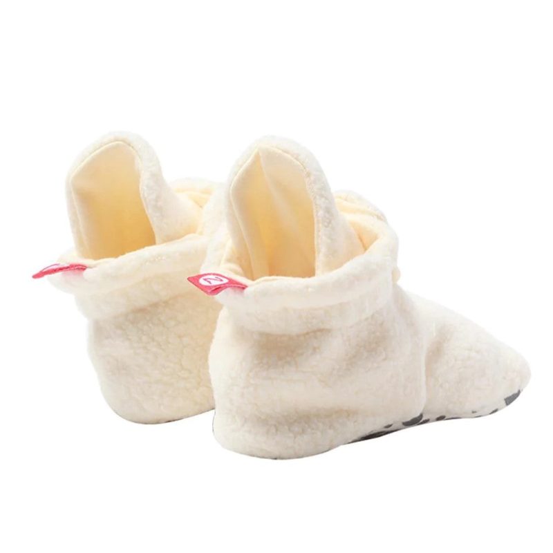 1024x1024 zutano cozie fleece baby booties cream back view