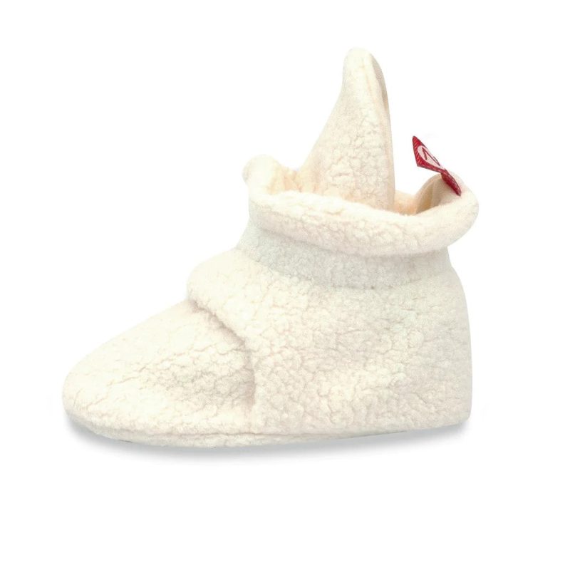 1024x1024 zutano cozie fleece baby booties cream side view