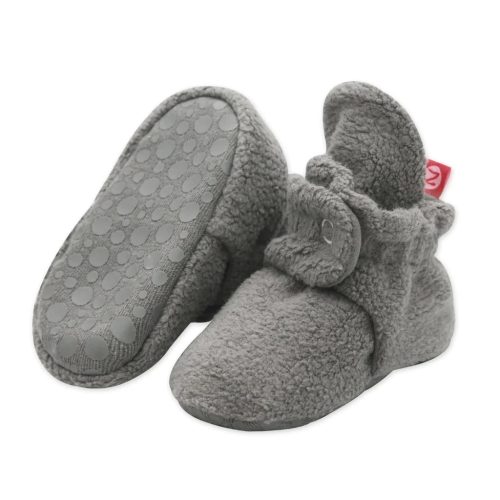 1024x1024 zutano cozie fleece baby booties gray gripper soles