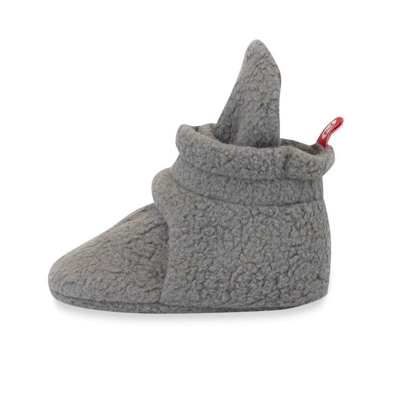 1024x1024 zutano cozie fleece baby booties gray side view