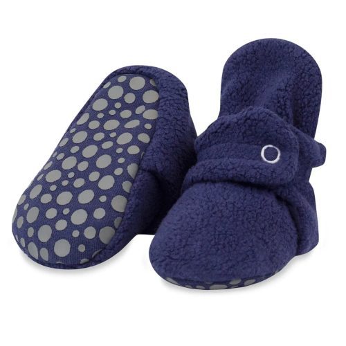 1024x1024 zutano cozie fleece baby booties navy gripper soles