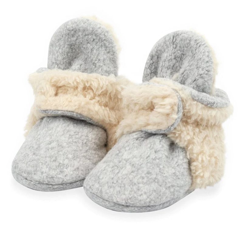 1024x1024 zutano cozie furry baby booties heather gray pair