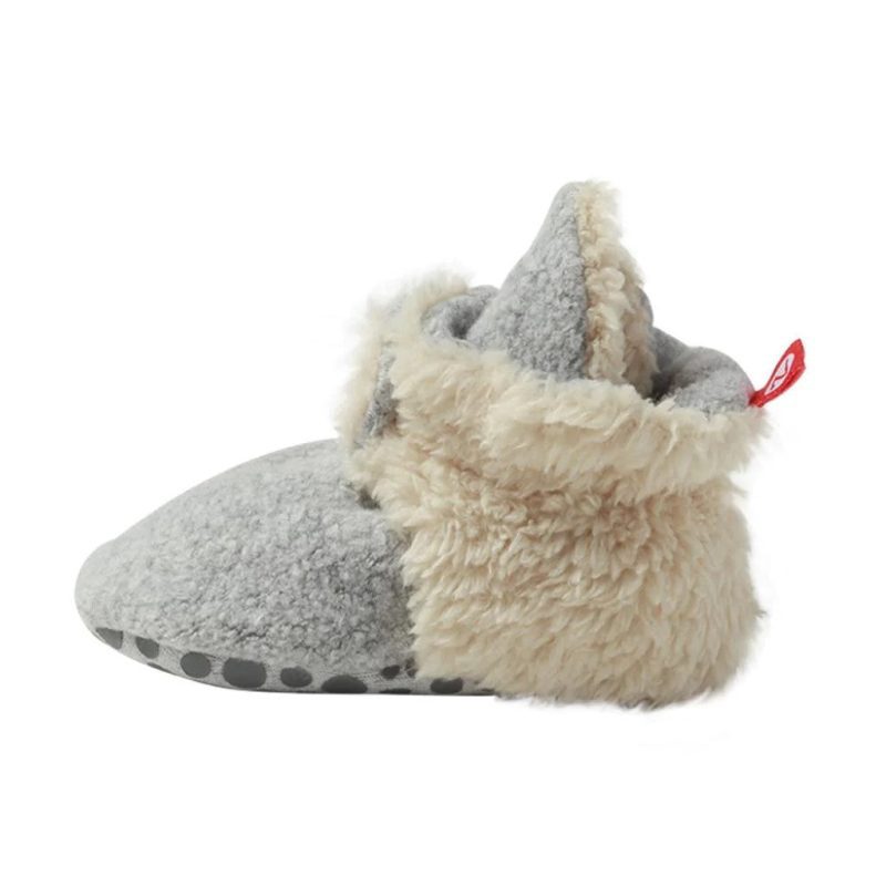 1024x1024 zutano cozie furry baby booties heather gray side view