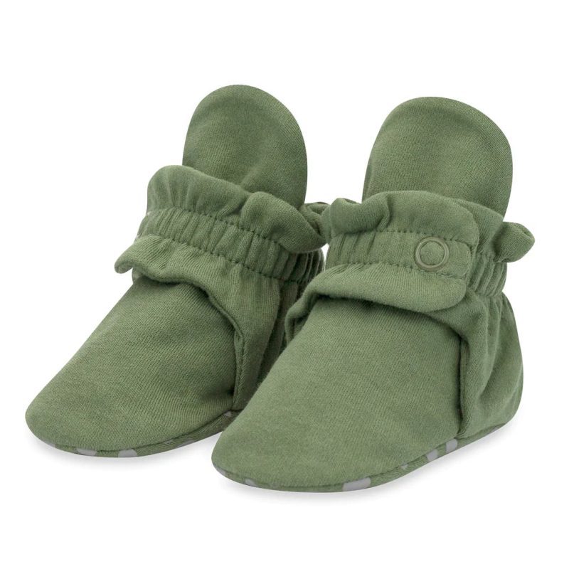 1024x1024 zutano organic cotton baby booties olive pair