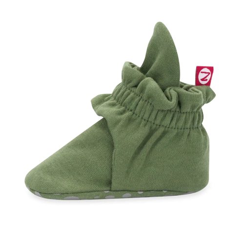 1024x1024 zutano organic cotton baby booties olive side view