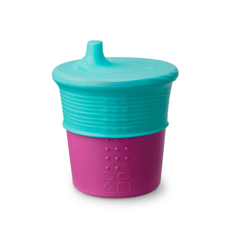 8 oz silicone cup with universal sippy top gosili seaberry 4