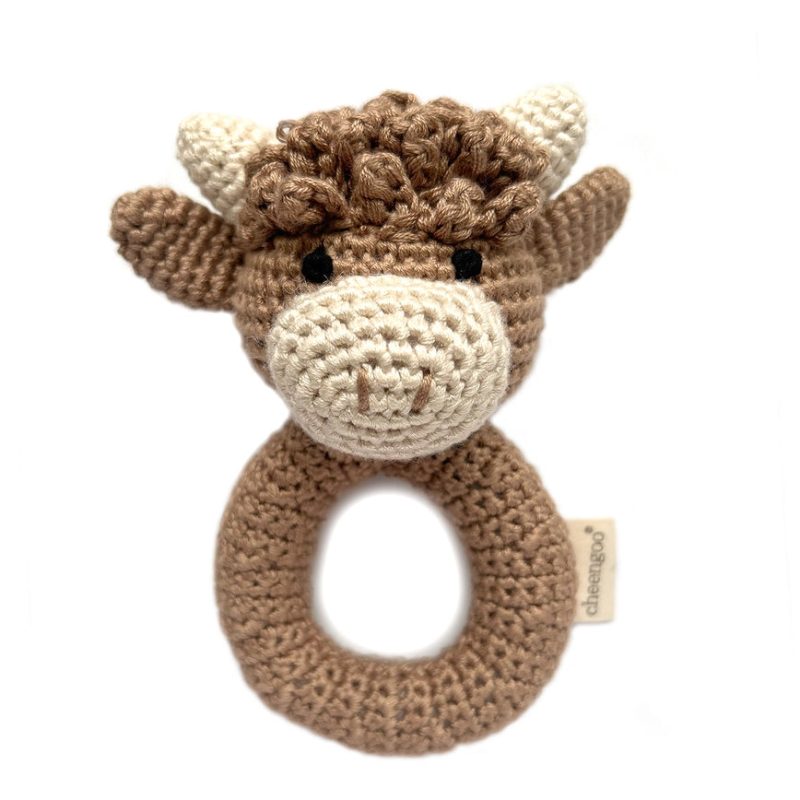 868x868 cheengoo organic bamboo crocheted baby ring rattle highland cow