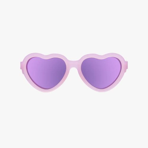 babiators baby kids polarized heart shaped sunglasses frosted pink front view