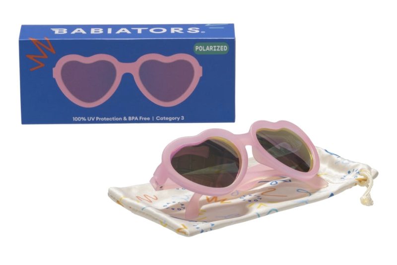 babiators baby kids polarized heart shaped sunglasses frosted pink pack shot