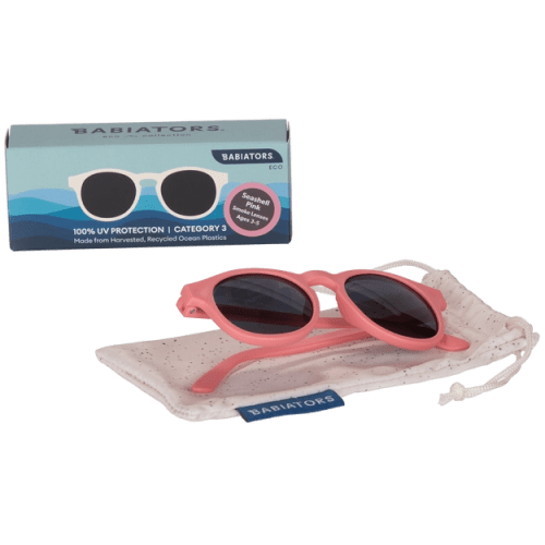 babiators eco collection kids baby sunglasses keyhole seashell pink pack shot