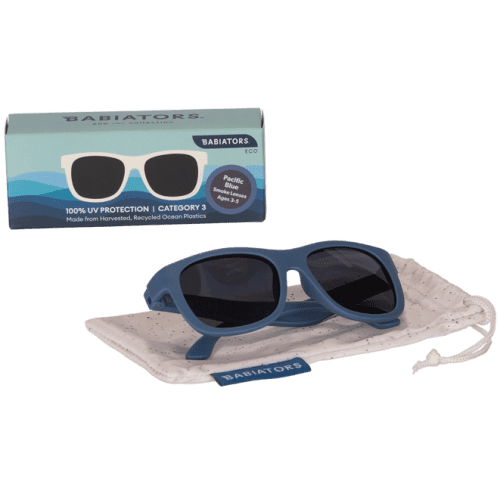 babiators eco collection navigator baby toddler sunglasses pacific blue box bag