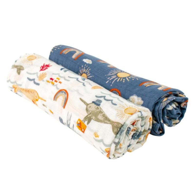 bebe au lait Narwhal Hello Sunshine classic muslin swaddle Blanket 1d16a6ed b1c0 4cab 85b0 b4823d929a1e