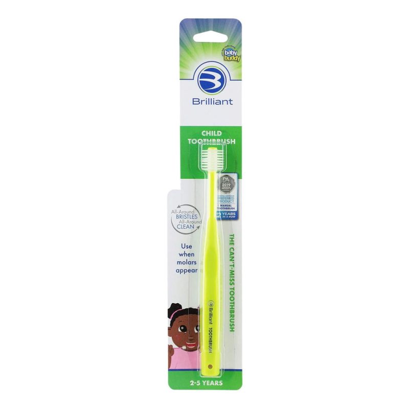 brilliant child toothbrush for 2 5 years baby buddy lime 3