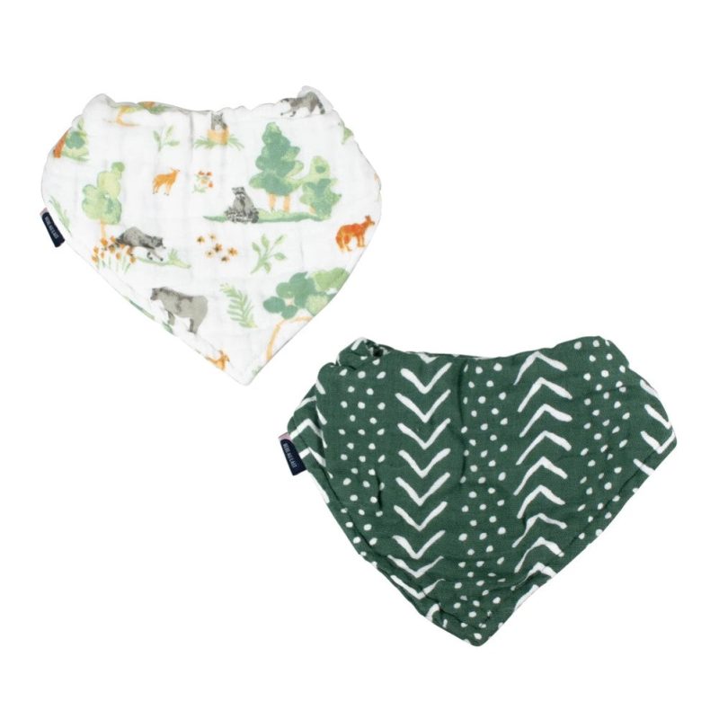 classic muslin bandana bibs forest friends mudcloth bebe au lait