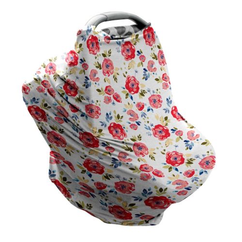 cotton jersey 5 in 1 cover nursing covercar seat covercarrier covershopping cart coverscarf bebe au lait floral pop 6