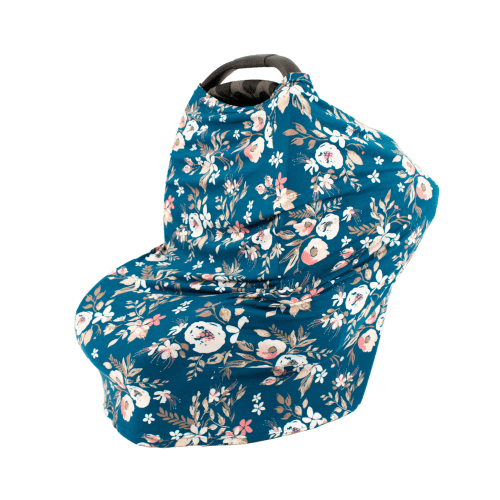 cotton jersey 5 in 1 cover nursing covercar seat covercarrier covershopping cart coverscarf bebe au lait midnight floral