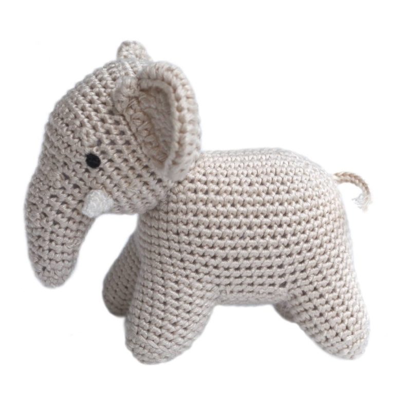 handmade bamboo crochet teething rattle elephant cheengoo