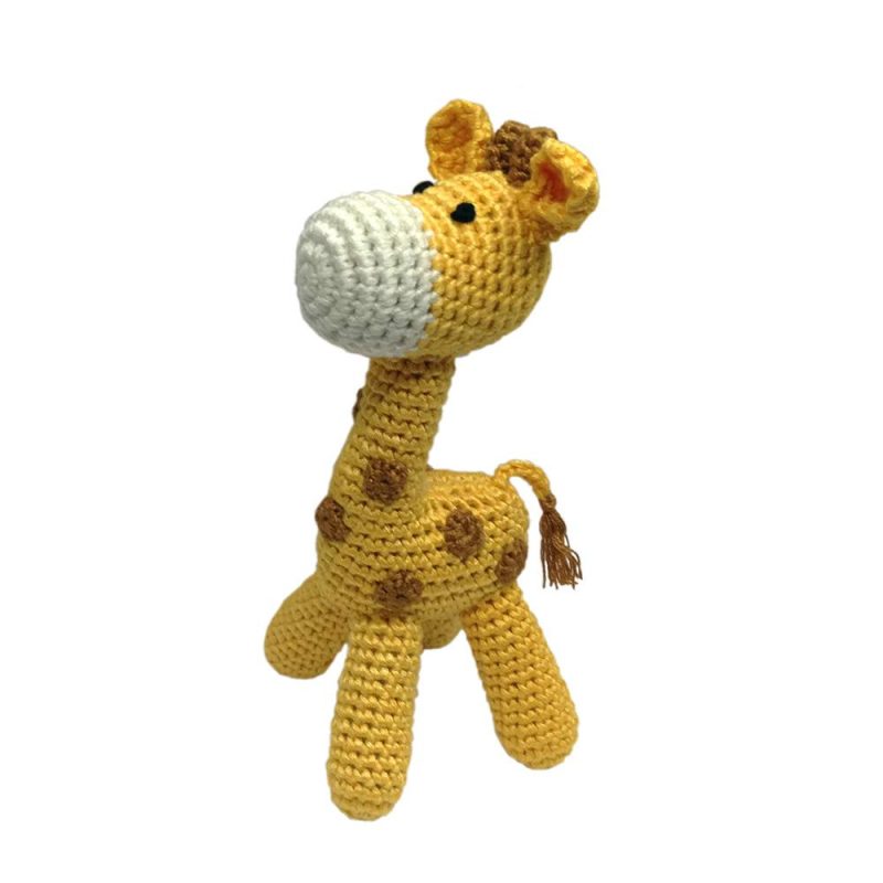 handmade bamboo crochet teething rattle giraffe cheengoo