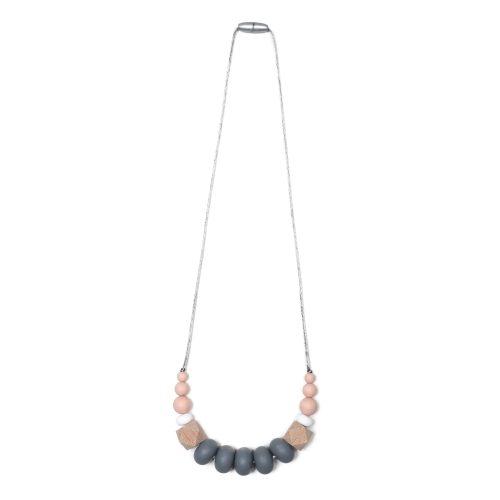 harper teething necklace goobie baby peachgray 6