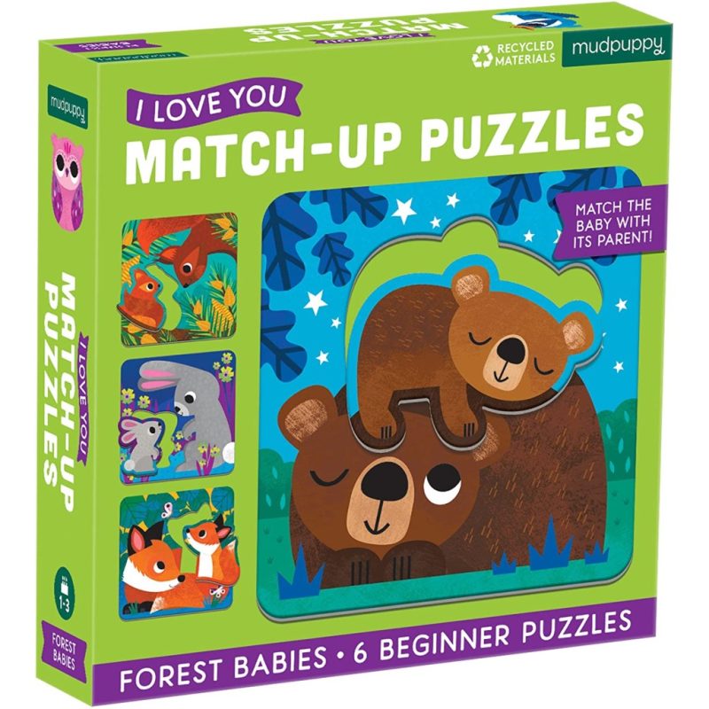 i love you match up puzzles forest babies mudpuppy books