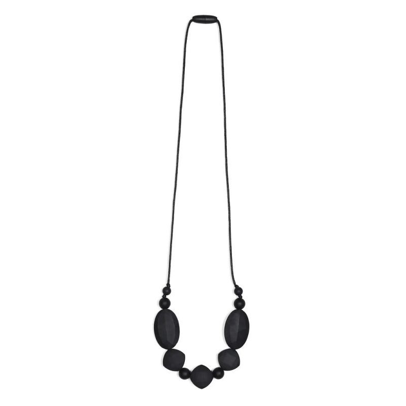 luna teething necklace goobie baby black 2