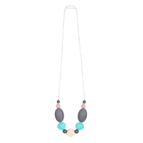 luna teething necklace goobie baby turquoise