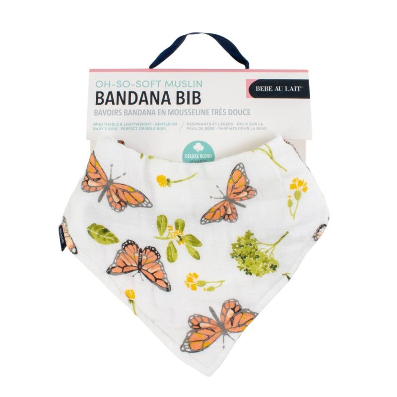 luxury muslin bandana bib butterfly bebe au lait