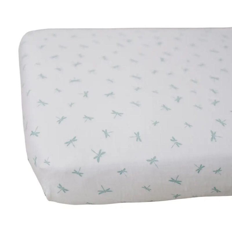 luxury muslin crib sheet dragonfly bebe au lait