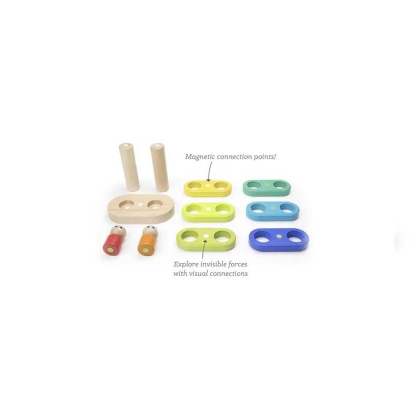 magnetic wooden floating stacker tegu blue green 2