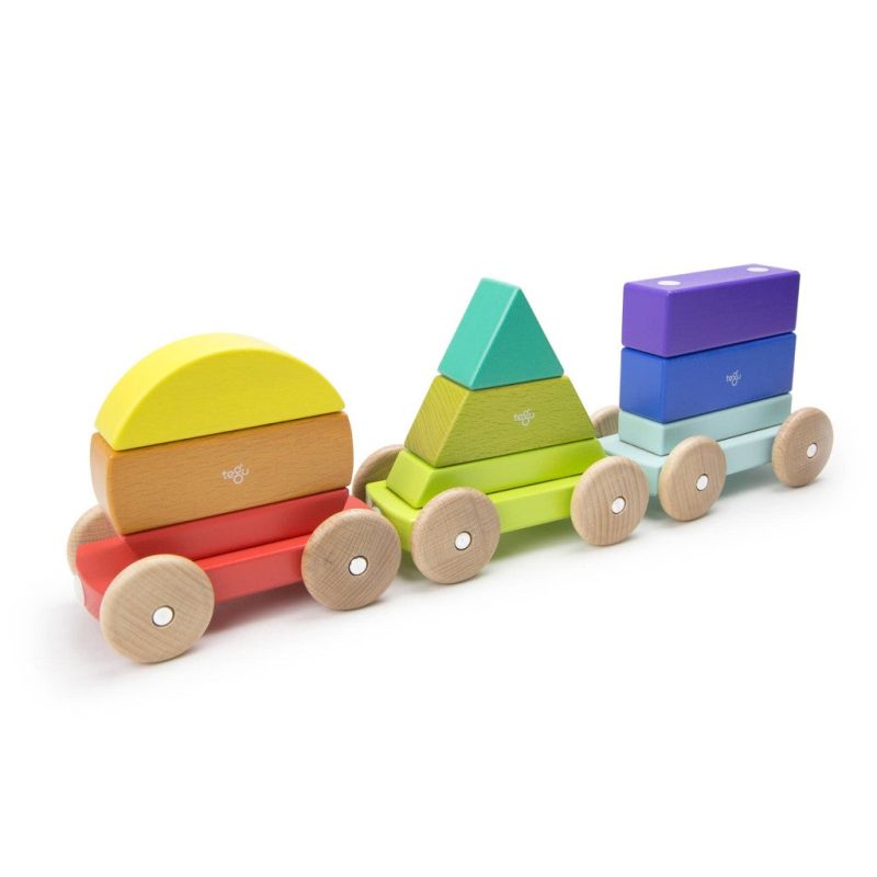 magnetic wooden shape train tegu rainbow 4