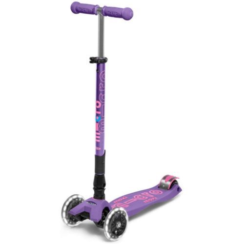 maxi deluxe led foldable scooter micro kickboard purple 7