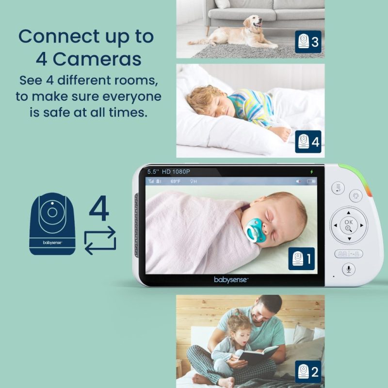 maxview 55 inch 1080p full hd split screen baby monitor 781636