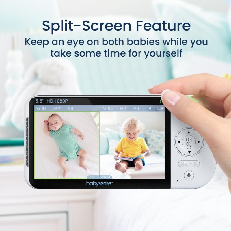 maxview 55 inch 1080p full hd split screen baby monitor 839157