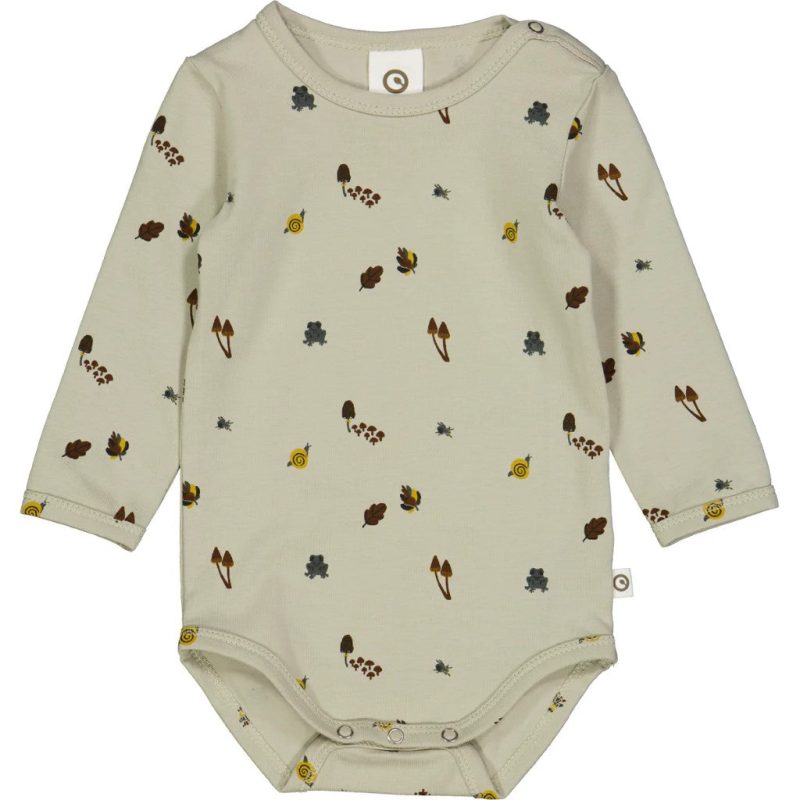 musli forest long sleeve organic cotton baby bodysuit