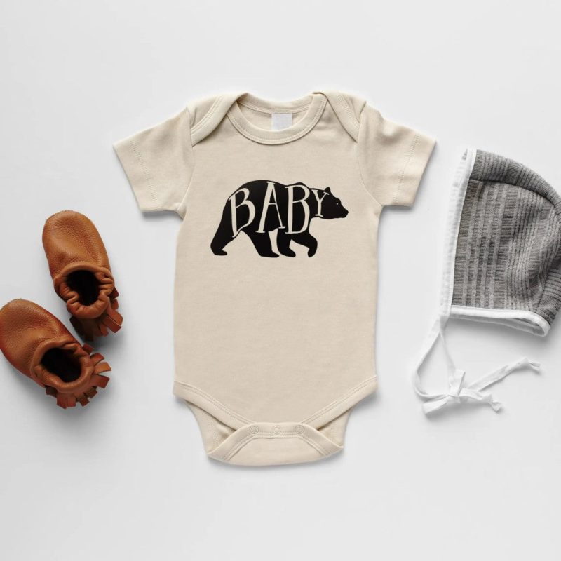 organic baby bear short sleeved bodysuit gladfolk 0 3 months